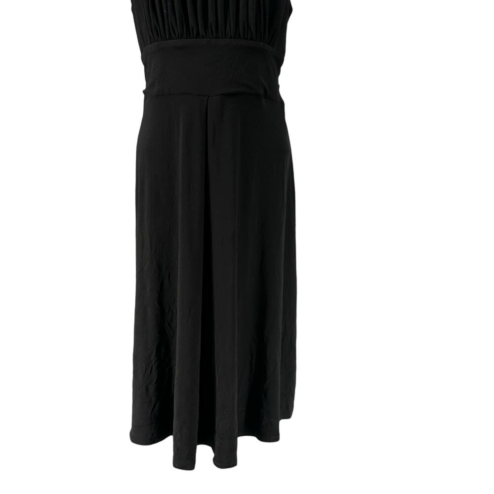 Julian Taylor Sleeveless Empire Waist Fit and Flair Midi Long Dress Basics Black - Picture 2 of 7